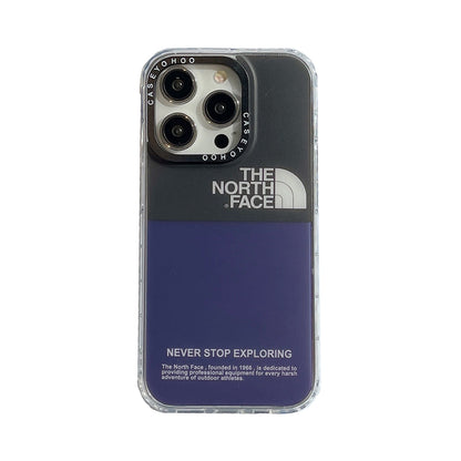 Tide Brand Double Color Matching TNF Label Is Suitable For Apple 14pro Mobile Phone Case Iphone13 Matte Radiation 12/11 Straight Edge Hard Bottom