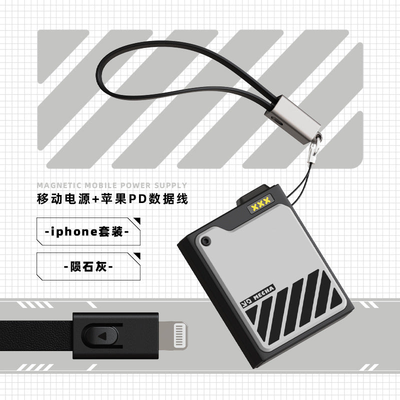 X-LIVE Schneider Cyberpunk Mech Wind Magnetic Suction Wireless Charging Power Bank Large Capacity Suitable For Apple Fast Charging