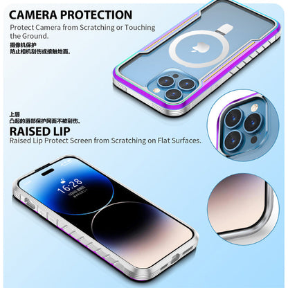 Suitable For IPhone 15 Apple 15 Pro Max Thunder Metal Magnetic Stand Business Protective Cover Anti-fall