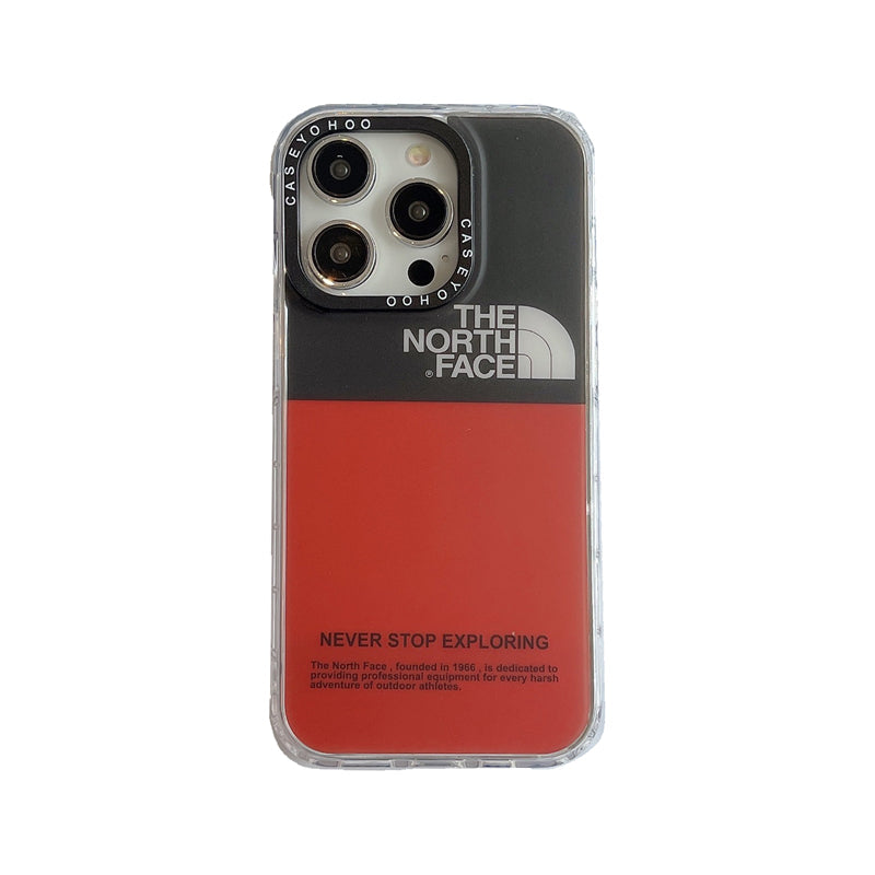 Tide Brand Double Color Matching TNF Label Is Suitable For Apple 14pro Mobile Phone Case Iphone13 Matte Radiation 12/11 Straight Edge Hard Bottom