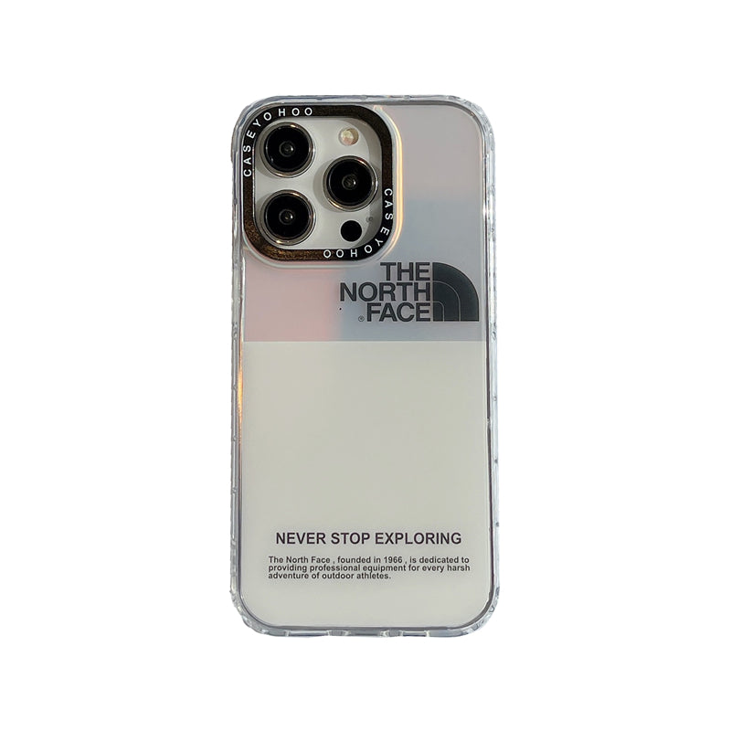 Tide Brand Double Color Matching TNF Label Is Suitable For Apple 14pro Mobile Phone Case Iphone13 Matte Radiation 12/11 Straight Edge Hard Bottom