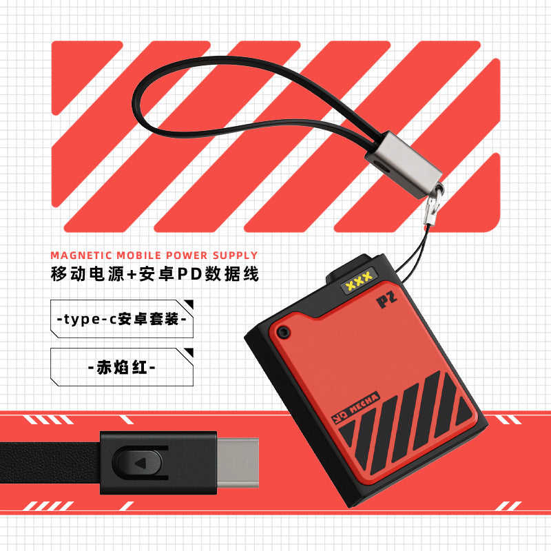X-LIVE Schneider Cyberpunk Mech Wind Magnetic Suction Wireless Charging Power Bank Large Capacity Suitable For Apple Fast Charging