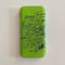 Sliding cover with green background and black english