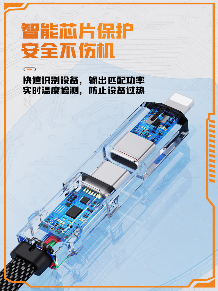 PZOZ Four-in-one Digital Display Fast Charging Data Cable Is Suitable For Apple