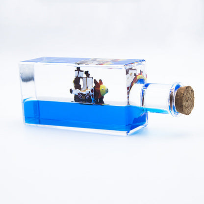 New Fluid Drifting Bottle Floating Boat Acrylic Wanli Sunshine Cruise Ship Drifting Bottle Creative Decoration Small Gift
