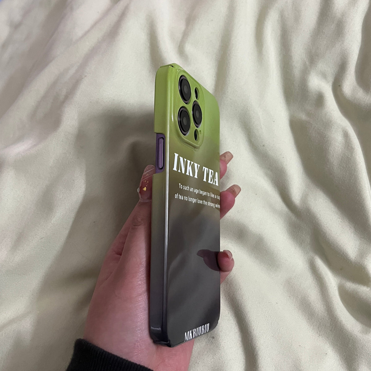 High-grade Gradient Military Green Film Case Suitable For Apple 14Promax Mobile Phone Case IPhone 13 Hard Case 12 Female 11