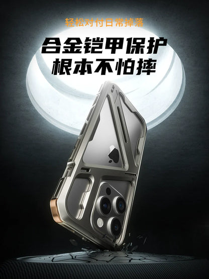 Thetree Titanium Alloy Mobile Phone Case Suitable For Apple 15promax Protective Case New Metal Anti-fall Hollow Heat Dissipation IPhone15pro Case High-end All-inclusive Ultra-thin Plus Anti-scratch Male