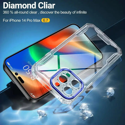 Camera Protection, Hard Crystal Clear Back, Shockproof Case Cover(TPU+Acrylic)