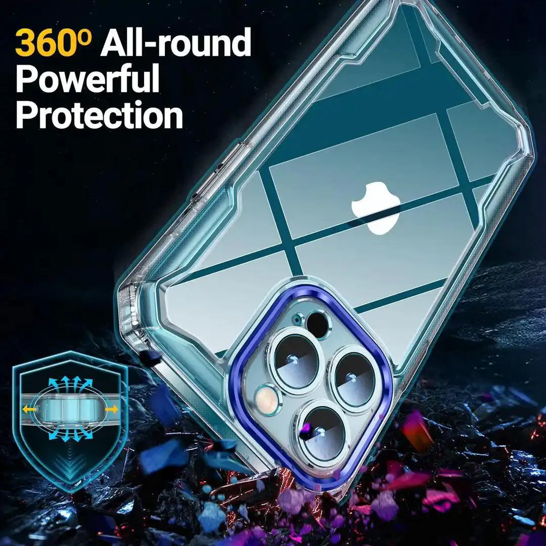 Camera Protection, Hard Crystal Clear Back, Shockproof Case Cover(TPU+Acrylic)