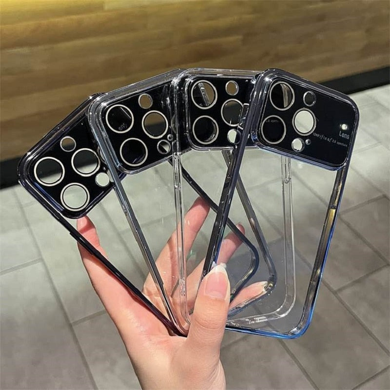 Window Design Case For iPhone 14 13 12 Pro Max With Camera Full Protective Cases For 14 13 12 Transparent Back Cover