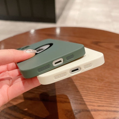 Luxury Heart Logo Hole Phone Case For iPhone 14 Pro Max 14 Plus 13 12 11 Shockroof PC Hard Cover For iPhone 13 With Lens Film