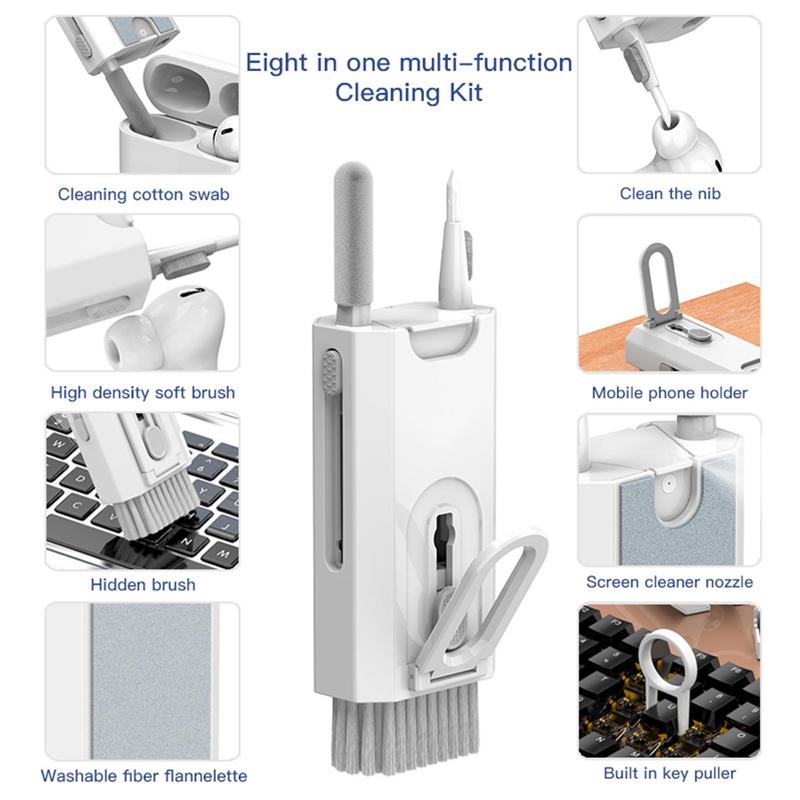 8-in-1 Multifunctional Keyboard Cleaner Laptop Cleaning Kit Earphone Cleaning Pen Headset