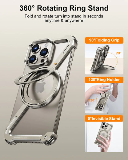 iPhone  Ⓩ Shape  Metal Kickstand Bumper Detachable Cover For Your Phone.