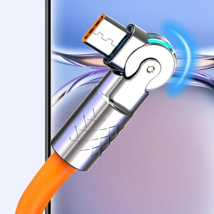 180° Rotatable  Super Fast Charging Cable Usb To Typec Cable Liquid Silicone Cable For IPhone Huawei 1M/1.5M