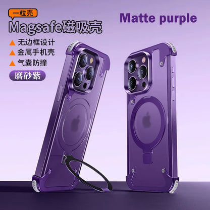 Magnetic Metal Bumper Case For iPhone 15 14 13 Pro Max Cover Magsafe Aluminum Frame Shockproof Cover For iPone 15 Pro Magsafing