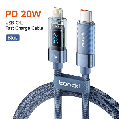 Toocki USB Cable For iPhone 14 13 12 mini 11 Pro Max Xs Xr X 8 Lighting Fast Charge Charger Date Cable For iPad Wire Cord