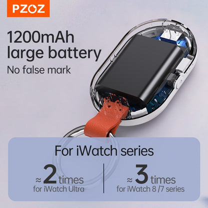 PZOZ Power Bank For iWatch Ultra 8 7 6 5 4 SE Mini Portable Wireless Charger Charging Powerbank Charger For Apple Watch Series 8