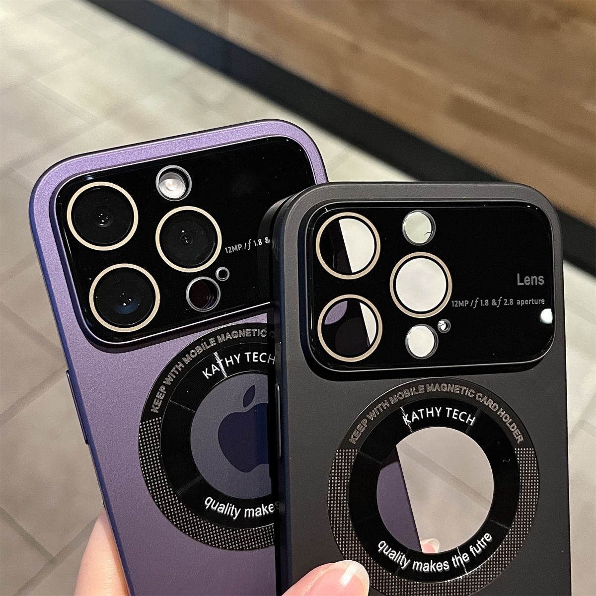 Lens Protection Integrated Magnetic Phone Case for iPhone 13ProMax 12 14 Pro Max Plus Fashion Logo Hole Magsafing PC Hard Cover