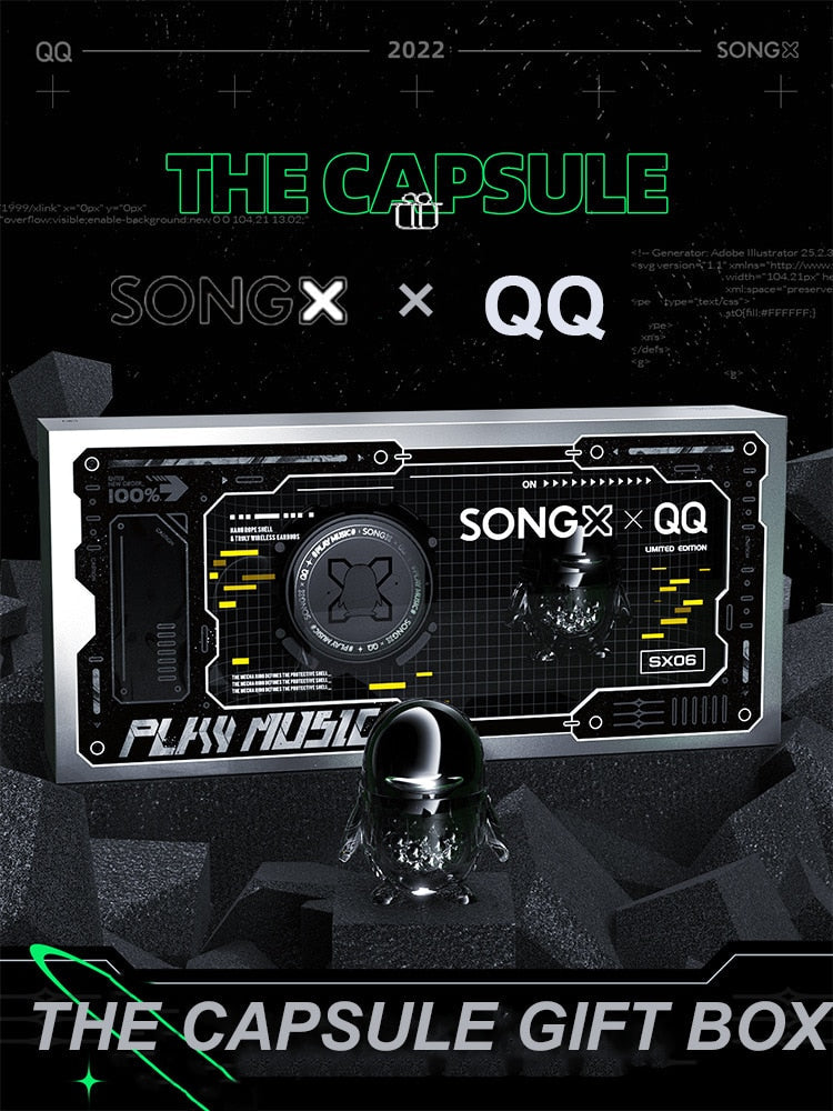 SONGX × QQ  SX06 TWS True Wireless Earbuds Dual Stereo Noise Reduction Bass Touch Long Standby 400mAh Bluetooth 5.0 Earphone