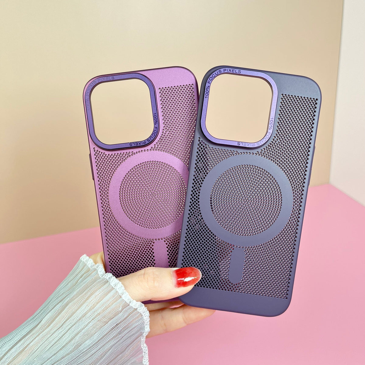 Cooling Mesh for Magsafe Case for iPhone 14 Plus 13 Pro Max Wireless Charging Magnetic Shockproof Matte Back Hard Cover