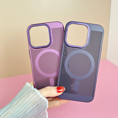 Cooling Mesh for Magsafe Case for iPhone 14 Plus 13 Pro Max Wireless Charging Magnetic Shockproof Matte Back Hard Cover
