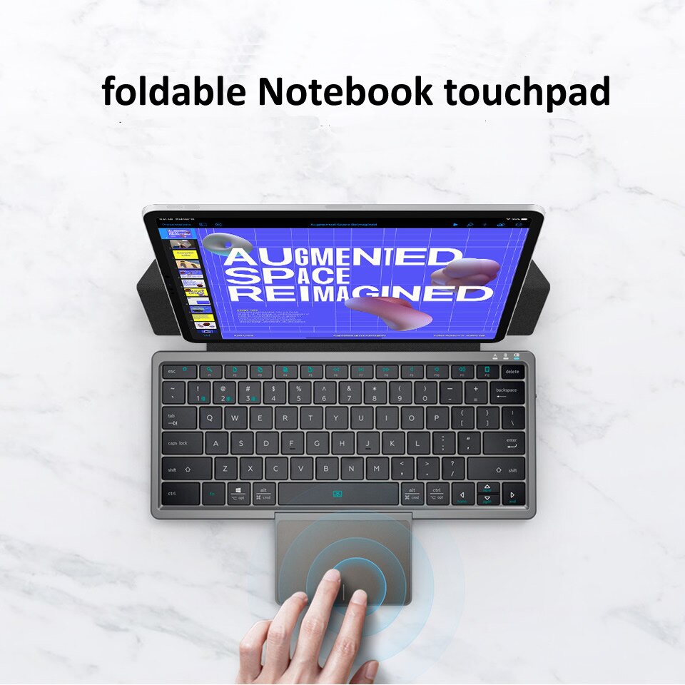 3 in 1 Portable Wireless Bluetooth 5.2 Tablet keyboard with PU Case Foldable Stand for Windows Android IOS iPad Phones