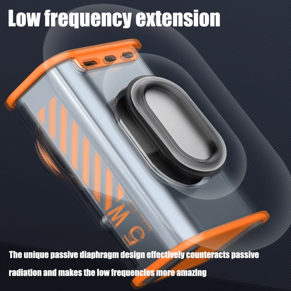 Transparent mecha wireless bluetooth speaker sound light rhythm subwoofer TWS stereo Cyberpunk music center hands-free call