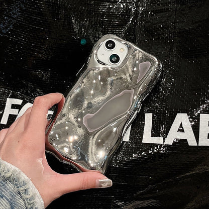 Qianliyao 3D Pyrolite Pattern Phone Case For iPhone 14 13 12 11 Pro Max 14promax Luxury Silver Black Soft Shockproof Back Cover