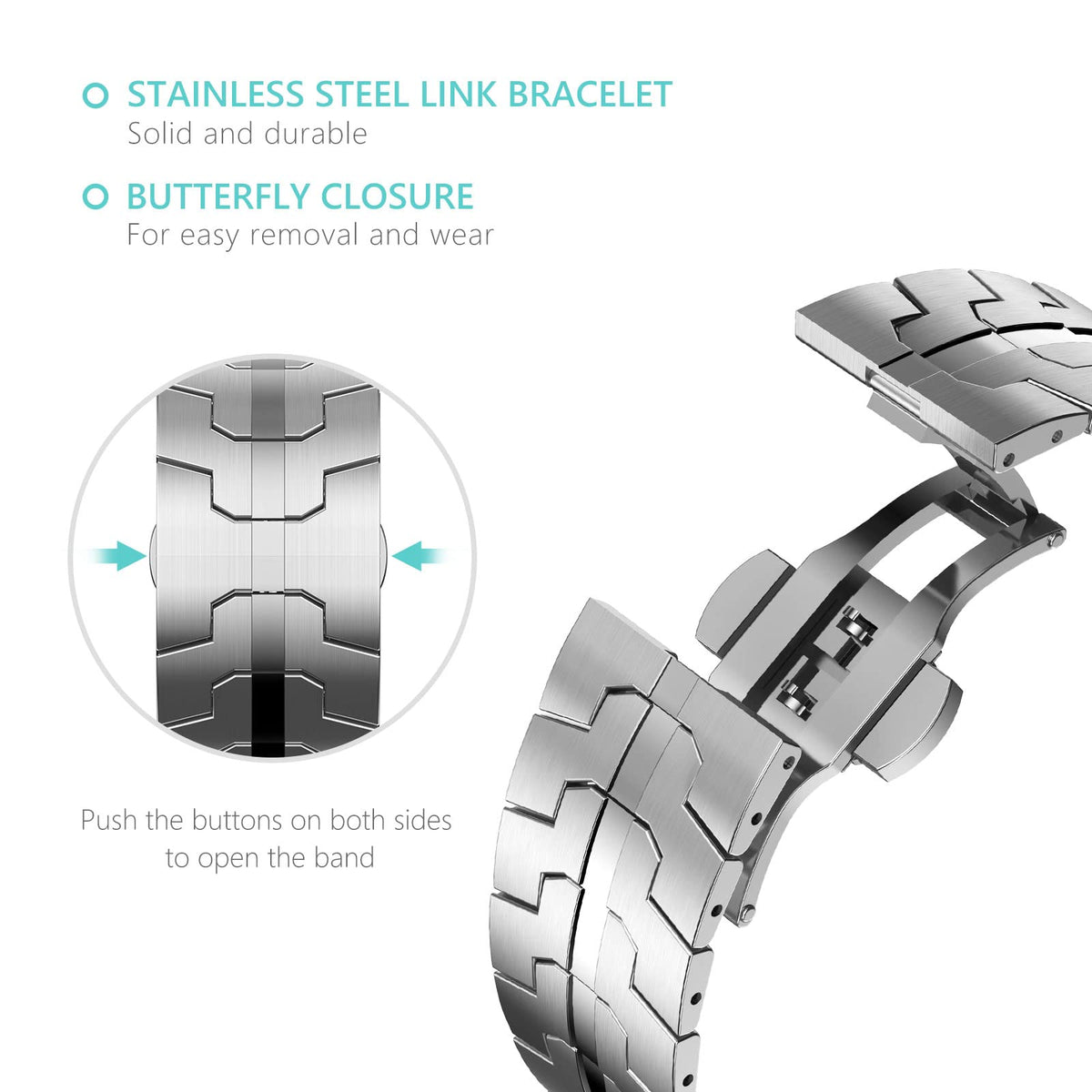 YAYUU Stainless Steel Band for Apple Watch Ultra Band 49mm 45mm 44mm, Metal Strap for Apple Watch Series 8 7 6 5 4 SE