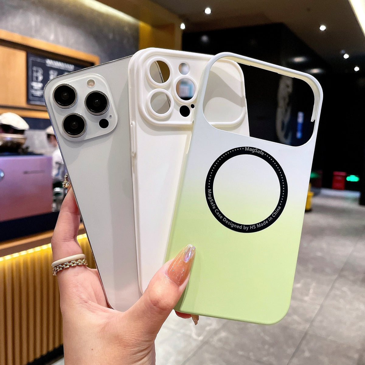 New iPhone 15 Large Window Concept Magnetic Case Suitable for iPhone 11 13 14 Pro Max 14Plus Gradient Color Silicone Soft Case