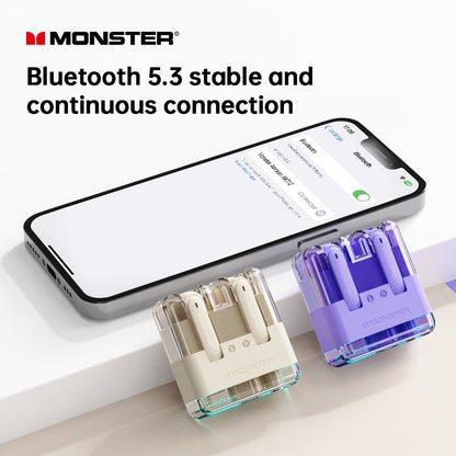 Original Monster XKT12 TWS Earphones Bluetooth 5.3 Wireless Headset HIFI Sound Gaming Earbuds Noise Reduction Headphones