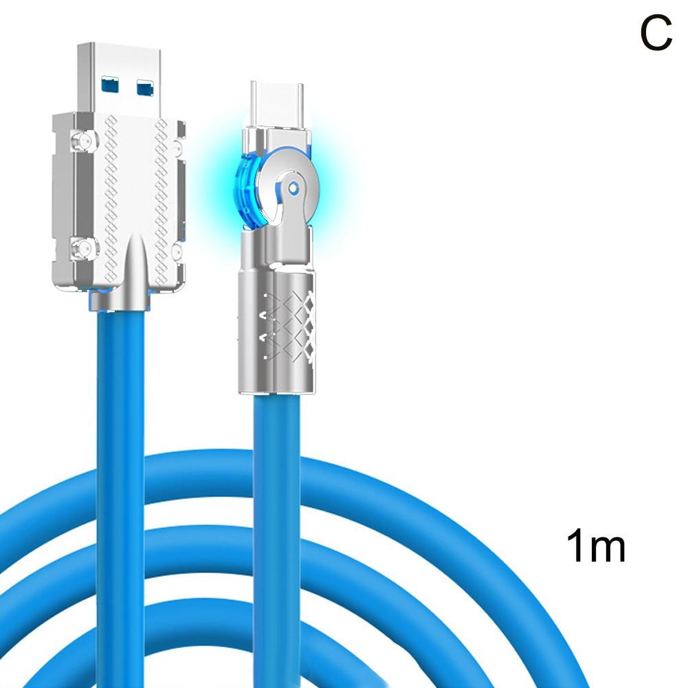 180° Rotatable  Super Fast Charging Cable Usb To Typec Cable Liquid Silicone Cable For IPhone Huawei 1M/1.5M