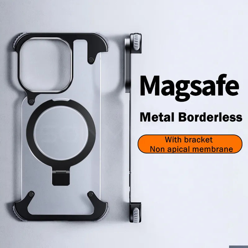 Magnetic Metal Bumper Case For iPhone 15 14 13 Pro Max Cover Magsafe Aluminum Frame Shockproof Cover For iPone 15 Pro Magsafing