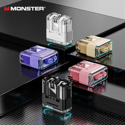 Original Monster XKT12 TWS Earphones Bluetooth 5.3 Wireless Headset HIFI Sound Gaming Earbuds Noise Reduction Headphones