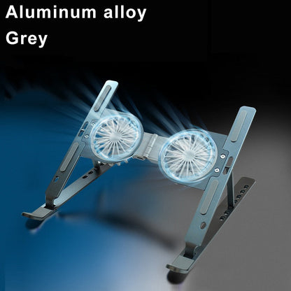 Aluminum 17inch Gaming Laptop Cooler 2 Fan Foldable Laptop Cooling Pad Notebook Stand Bracket Holder For Macbook Air Pro iPad