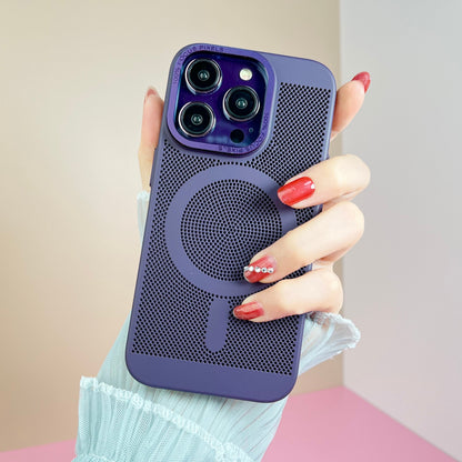 Cooling Mesh for Magsafe Case for iPhone 14 Plus 13 Pro Max Wireless Charging Magnetic Shockproof Matte Back Hard Cover