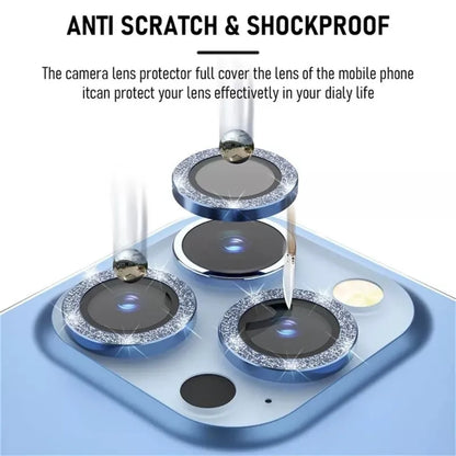 Luxury Shining Diamond Lens Film For IPhone 15 14 13 12 Pro Max Plus HD Glass Camera Lens Protective Tempered Film