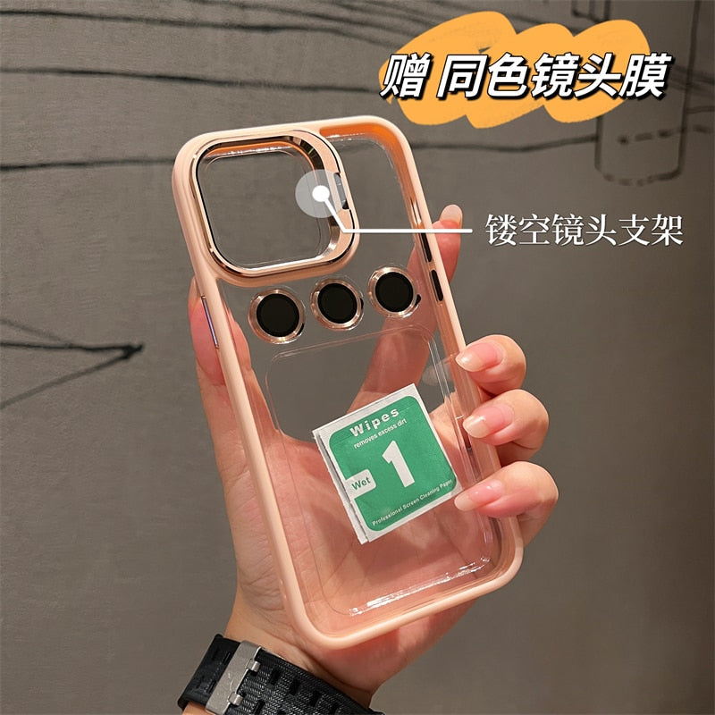 Aluminum alloy lens film cover bracket suitable for iphone 13 14 pro Max mobile phone case iphone11 12 pro Max luxury drop-proof