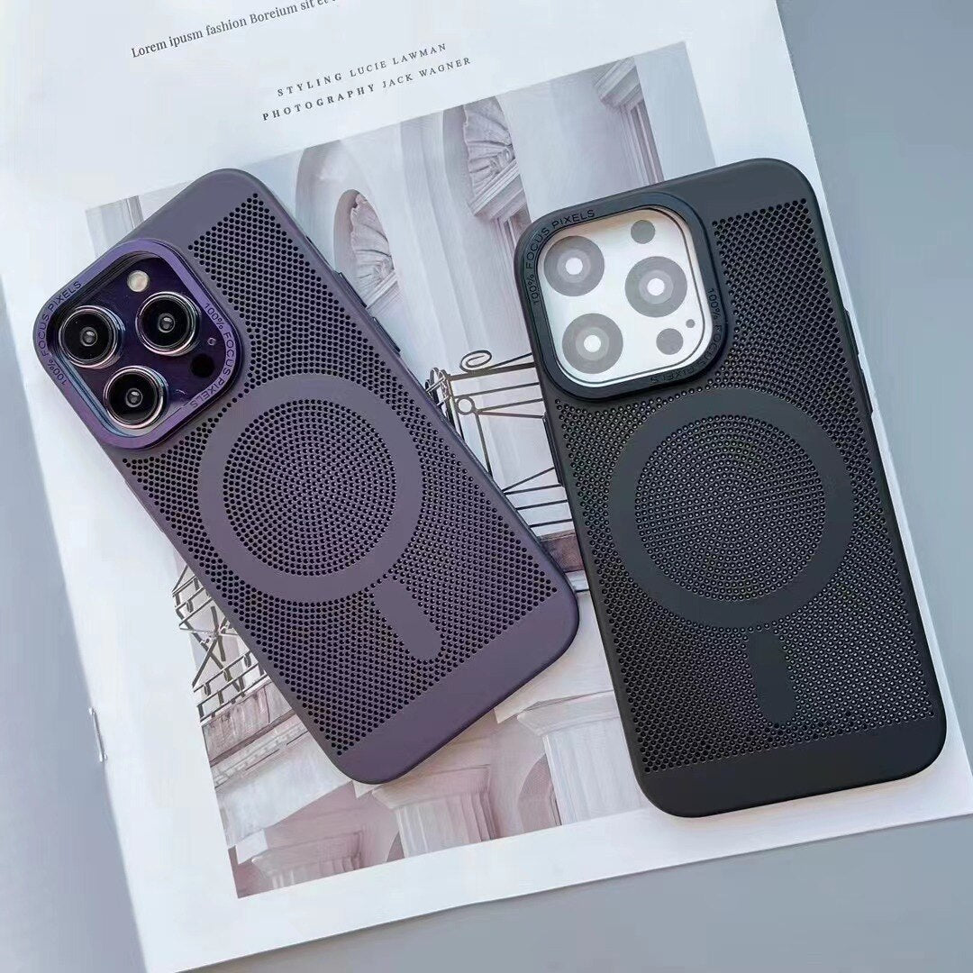 Luxury magnetic for magsafe wireless charging phone case for iPhone 11 12 pro max multicolour PC heat dissipation Cover