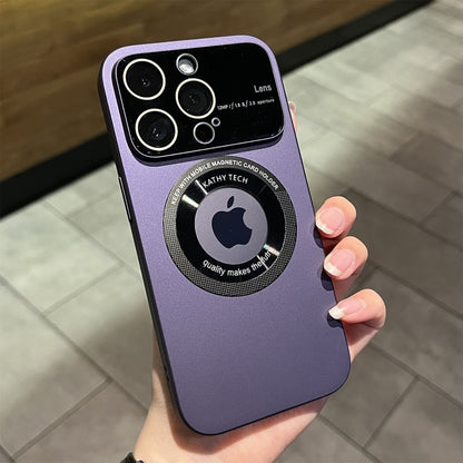 Lens Protection Integrated Magnetic Phone Case for iPhone 13ProMax 12 14 Pro Max Plus Fashion Logo Hole Magsafing PC Hard Cover