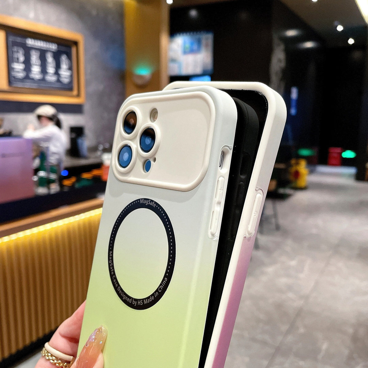 New iPhone 15 Large Window Concept Magnetic Case Suitable for iPhone 11 13 14 Pro Max 14Plus Gradient Color Silicone Soft Case