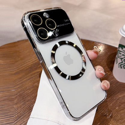 Luxury Plating Transparent Acrylic Magsafe Case for iPhone 12 13 14 Pro Max 14 Plus Full Camera Protection Hard Shockproof Cover
