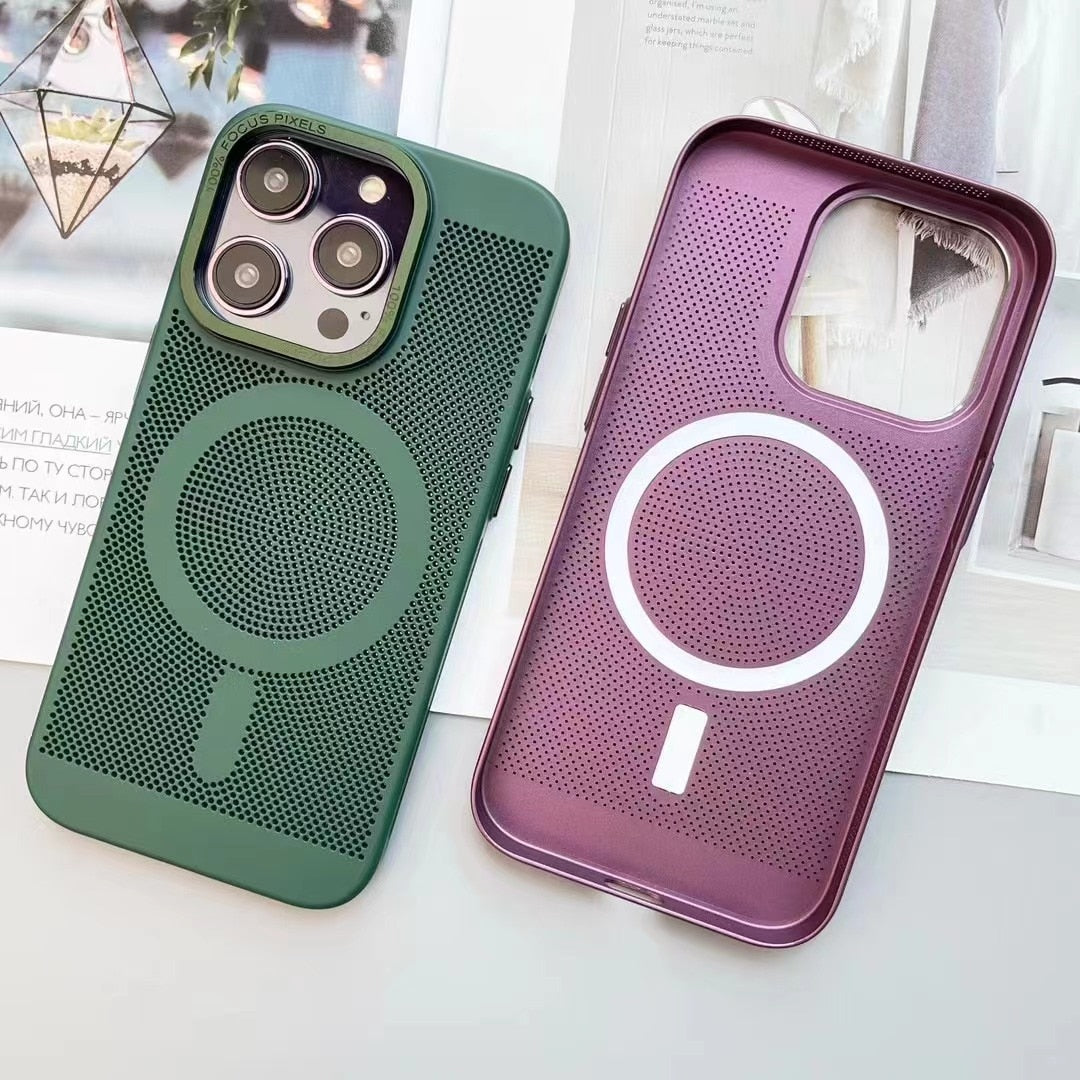 Luxury magnetic for magsafe wireless charging phone case for iPhone 11 12 pro max multicolour PC heat dissipation Cover