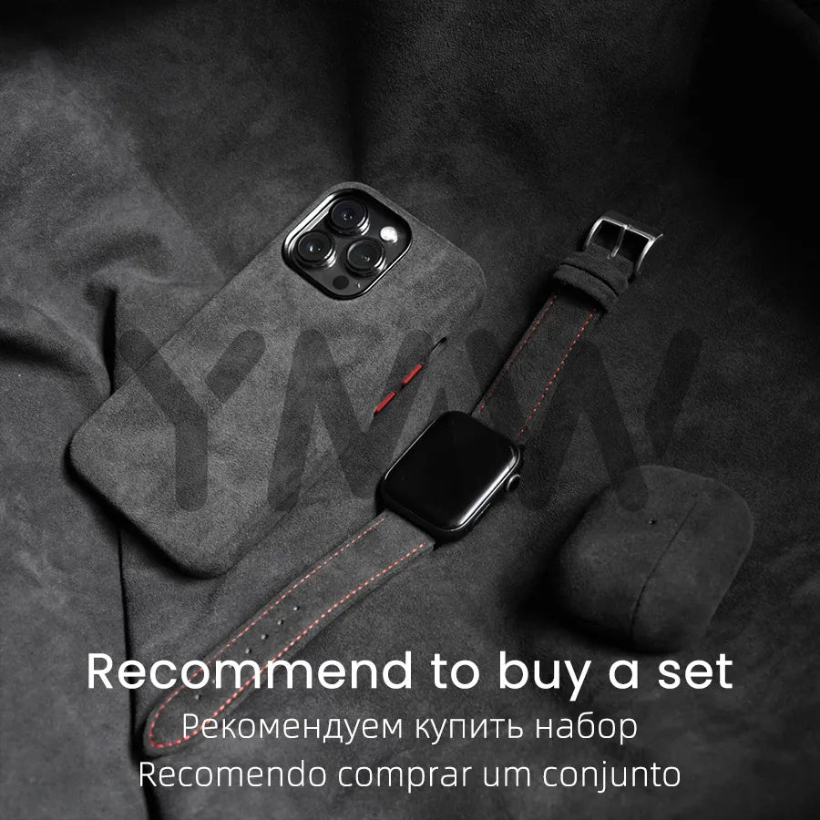 Magnetic ALCANTARA Case for iPhone 15 Pro Max 14 13 12 mini Luxury Artificial Leather Supercar Suede Phone Cases Cover