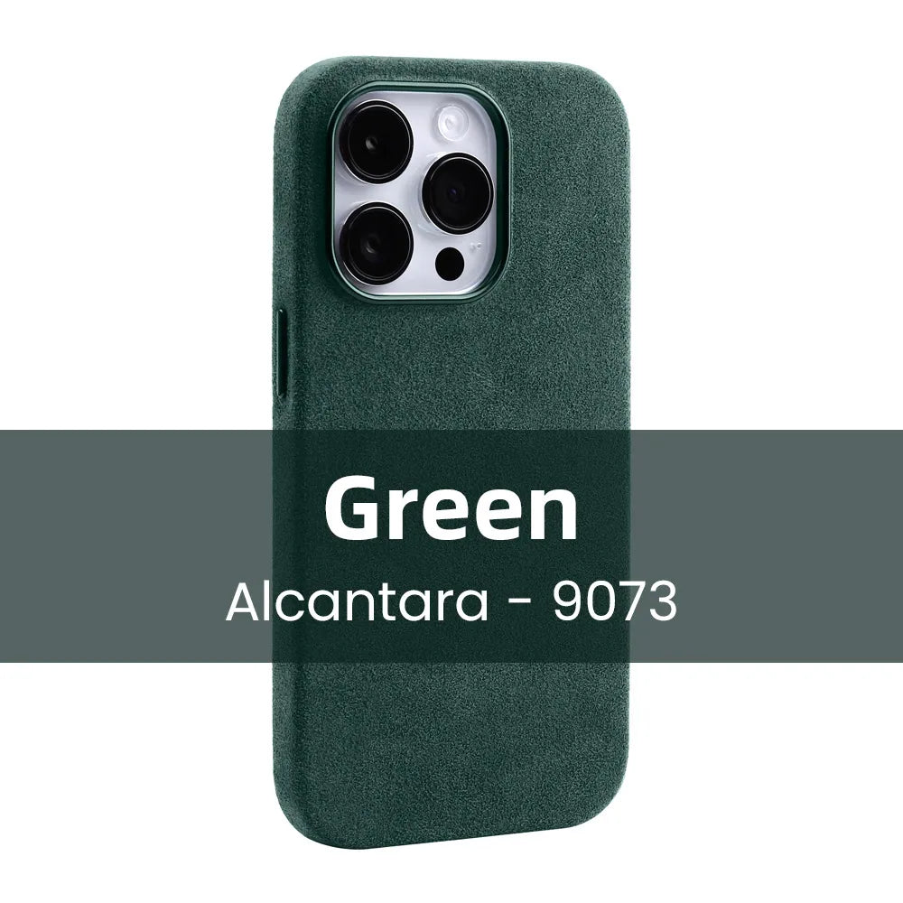Magnetic ALCANTARA Case for iPhone 15 Pro Max 14 13 12 mini Luxury Artificial Leather Supercar Suede Phone Cases Cover