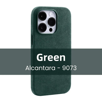 Magnetic ALCANTARA Case for iPhone 15 Pro Max 14 13 12 mini Luxury Artificial Leather Supercar Suede Phone Cases Cover