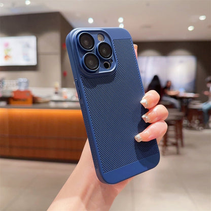 Luxury Heat Radiation Ultra Thin PC Case for iPhone 11 12 13 14 Pro Max 14 7 8 Plus Xr Xs Max X 7 8 SE 2 3 Glass Lens Flim Cover