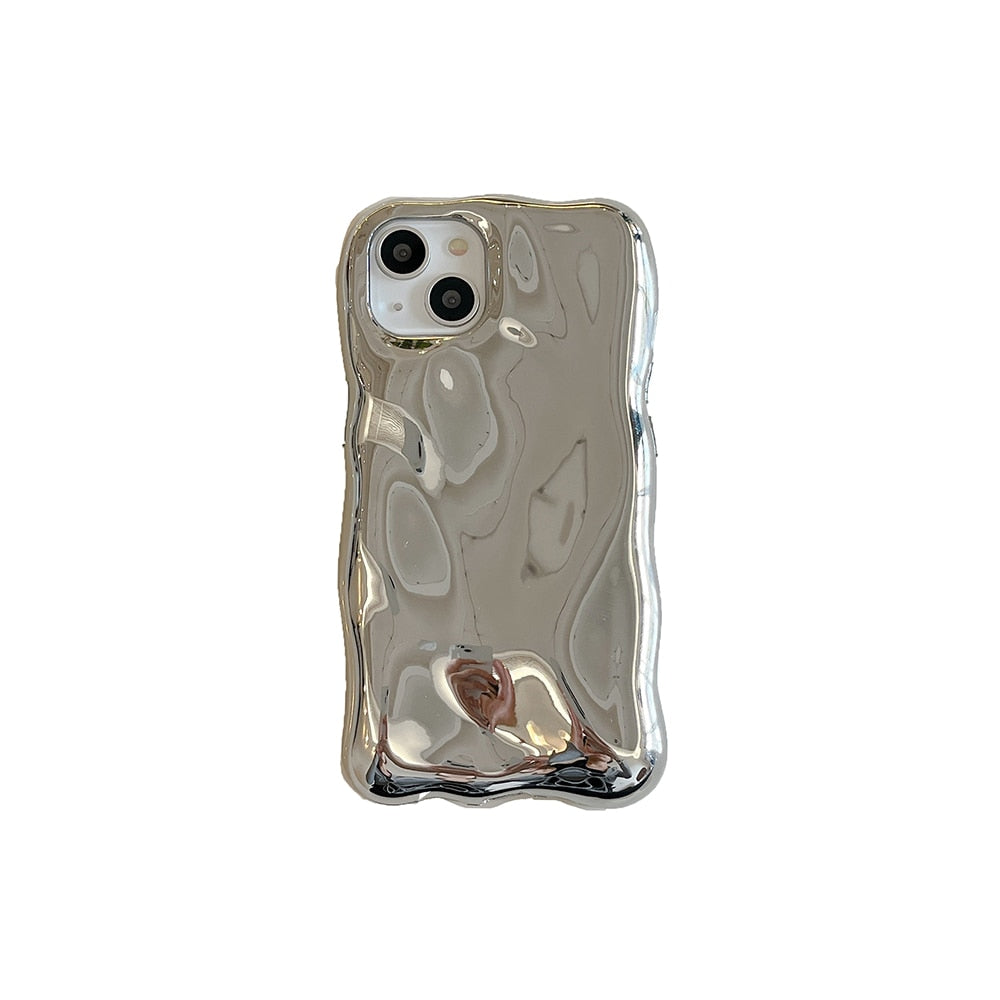 Qianliyao 3D Pyrolite Pattern Phone Case For iPhone 14 13 12 11 Pro Max 14promax Luxury Silver Black Soft Shockproof Back Cover