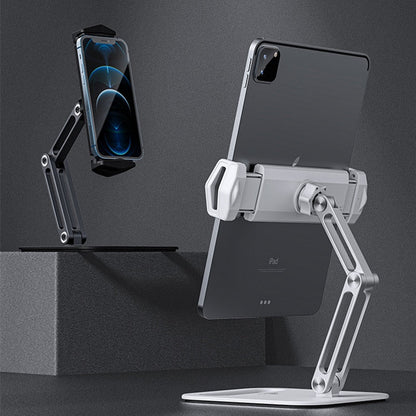 Foldable Tablet Stand Three Shaft Design Multi Angle Adjustable Tablet Support Desktop Aluminum Hands Free Cell Phone Holder
