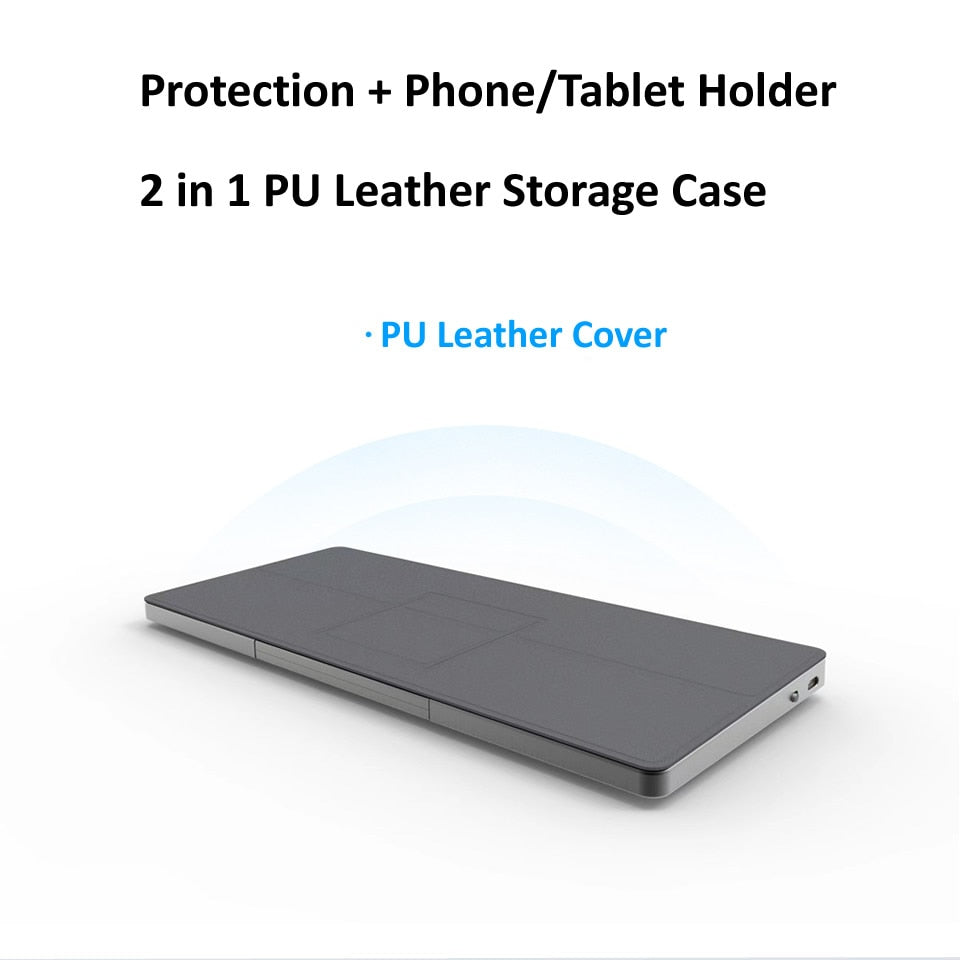3 in 1 Portable Wireless Bluetooth 5.2 Tablet keyboard with PU Case Foldable Stand for Windows Android IOS iPad Phones